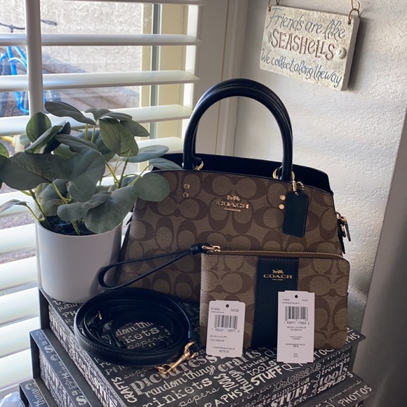 Coach Handbags - NWT Coach mini Lillie carryall in black & monogram with matching wristlet